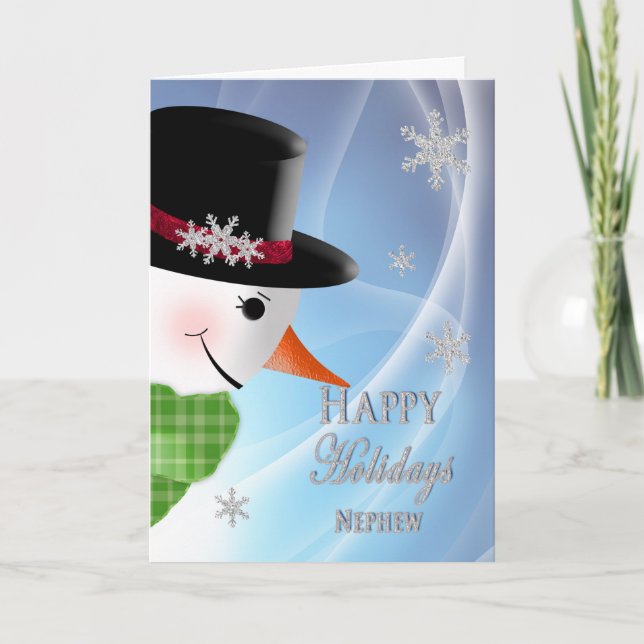 Cartes Pour Fêtes Annuelles Gros plan Snowman - Noël - NEPHEW (Devant)