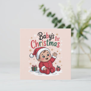 Cartes Pour Fêtes Annuelles Grossesse Bébé 1er Noël Annonce de grossesse