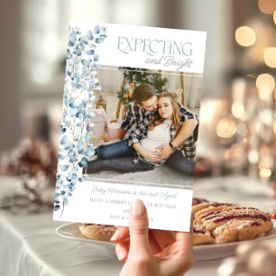 Cartes Pour Fêtes Annuelles Grossesse photo Carré attendue et brillante