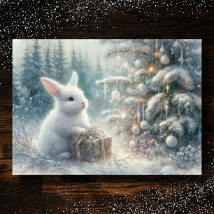 Cartes Pour Fêtes Annuelles Grotte neigeuse Forêt d'hiver KJV Bible Verset Noë