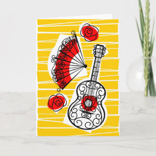 Cartes Pour Fêtes Annuelles Groupe de Souvenirs Espagnols Texte Intérieur