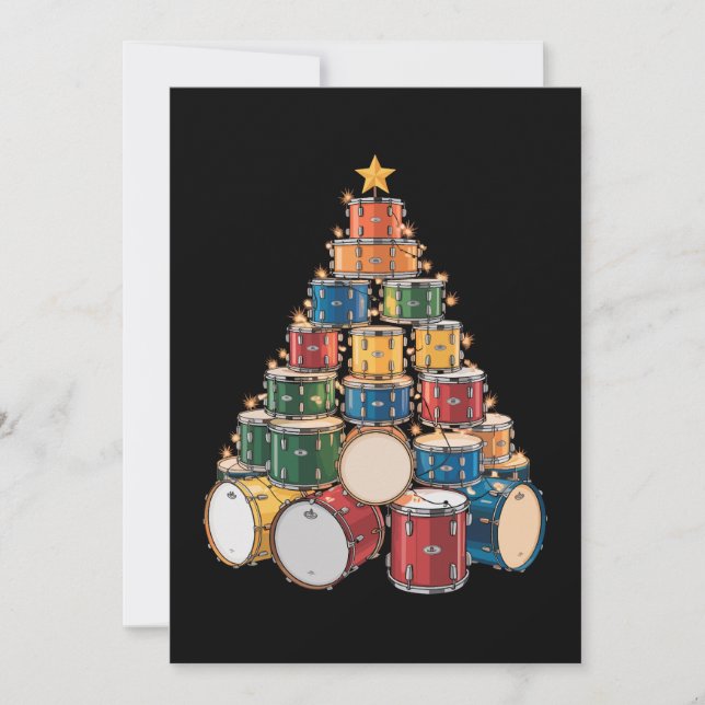 Cartes Pour Fêtes Annuelles Groupe de tambour de musique de tambour de Noël Ar (Devant)