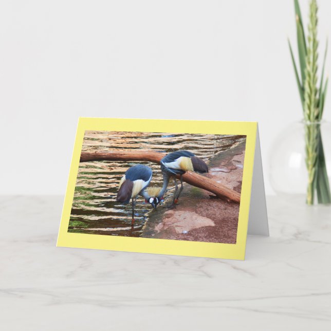 Cartes Pour Fêtes Annuelles Grues couronnées grises (Devant)