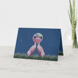 Cartes Pour Fêtes Annuelles Grues d'amour