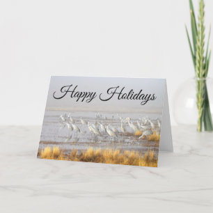 Cartes Pour Fêtes Annuelles Grues des sables brumeuses Joyeuses Fêtes