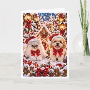 Cartes Pour Fêtes Annuelles Grumpy Cat et Happy Dog Noël personnalisé Gr
