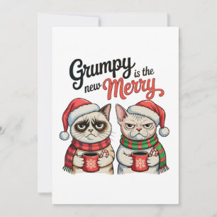 Cartes Pour Fêtes Annuelles Grumpy Est Le Nouveau Amateur De Chat De Noël Joye