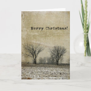 Cartes Pour Fêtes Annuelles Grunge d'arbres d'hiver, Joyeux Noël