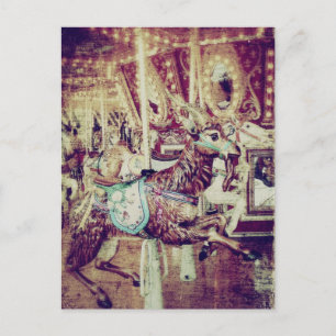 Cartes Pour Fêtes Annuelles Grunge Merry-Go-Round Goat