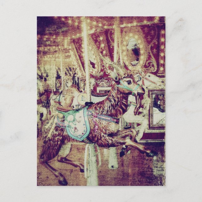 Cartes Pour Fêtes Annuelles Grunge Merry-Go-Round Goat (Devant)