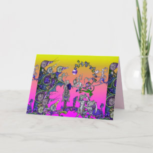 CARTES POUR FÊTES ANNUELLES GUERRE BESTIAIRE MÉDIÉVALE, CHEVALIERS, ESPACES GÉ