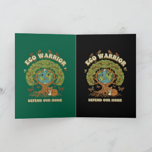 Cartes Pour Fêtes Annuelles Guerrier Éco Rétro Nature Arbre & Jour de la Terre