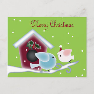 Cartes Pour Fêtes Annuelles Guimauve Baiser Amour Oiseaux Notre Premier Noël