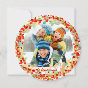 Cartes Pour Fêtes Annuelles Guirlande/carte de fin de année de houx de