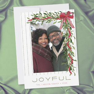 Cartes Pour Fêtes Annuelles Guirlande de gui joyeuse Photo de verdure Noël