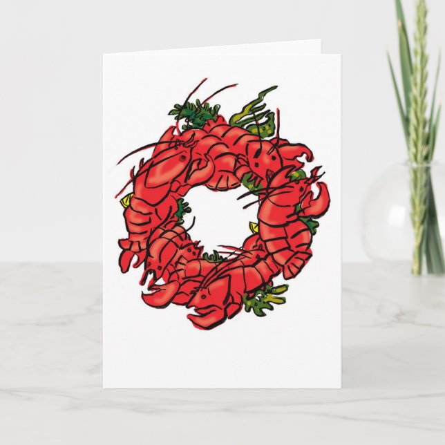 Cartes Pour Fêtes Annuelles guirlande de homard (Devant)