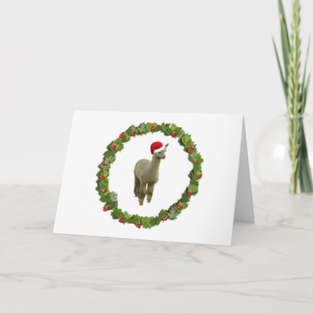 Cartes Pour Fêtes Annuelles Guirlande de Noël Alpaca (Devant)