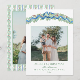 Cartes Pour Fêtes Annuelles Guirlande de Noël Casse-Noisette à Ruban Bleu 2 Ph