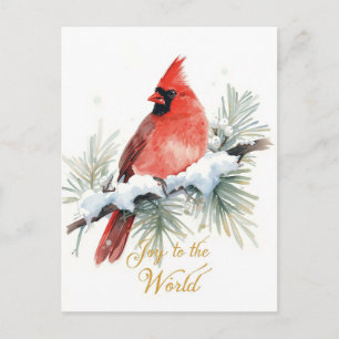 Cartes Pour Fêtes Annuelles Guirlande de Noël Rouge au Mistletoe Aquarelle Joy