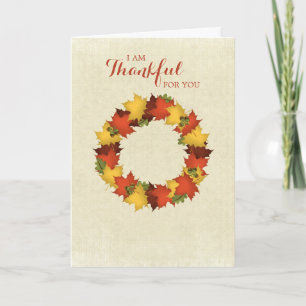 Cartes Pour Fêtes Annuelles Guirlande de thanksgiving de feuille d'automne