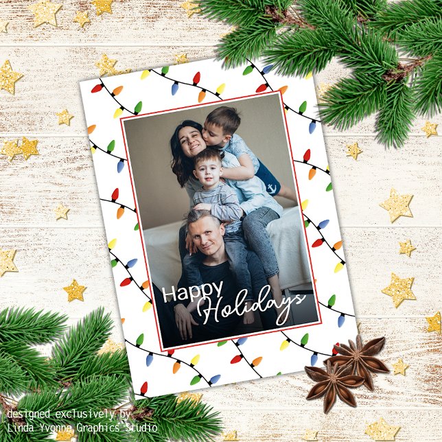 Cartes Pour Fêtes Annuelles Guirlande Lumineuse de Fête Personnalisée Motif (Créateur téléchargé)