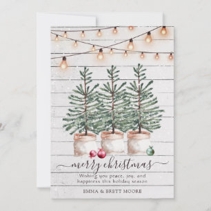 Cartes Pour Fêtes Annuelles Guirlande lumineuse pour sapins de Noël en bois ru