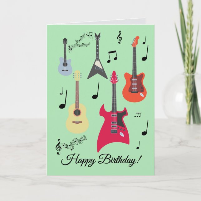 Cartes Pour Fêtes Annuelles Guitar Happy Birthday Card (Devant)