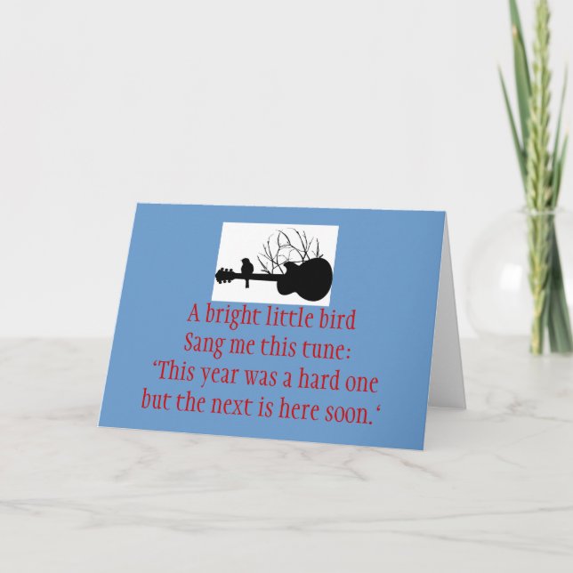 Cartes Pour Fêtes Annuelles guitare, birdSang lumineux d'A petit je cet air : (Devant)