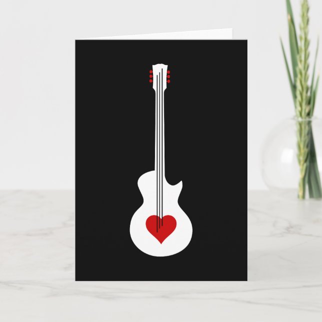 Cartes Pour Fêtes Annuelles Guitare cardiaque (Devant)