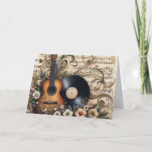 Cartes Pour Fêtes Annuelles Guitare Classique et Musique de Noël