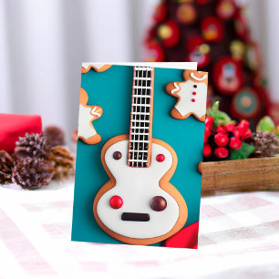 Cartes Pour Fêtes Annuelles Guitare cool décorée pain d'épices biscuit Noël