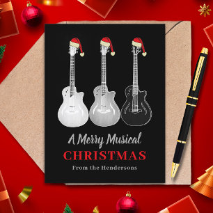 Cartes Pour Fêtes Annuelles Guitare Cool Noël Joyeuse Musique Personnalisée