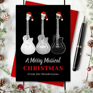 Cartes Pour Fêtes Annuelles Guitare Cool Noël Joyeuse Musique Personnalisée