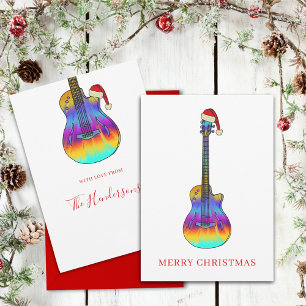 Cartes Pour Fêtes Annuelles Guitare de Noël cool Psychédélique