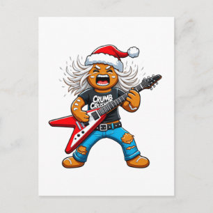 Cartes Pour Fêtes Annuelles Guitare en pain d'épices de Noël Rock 2026 Fêtes  