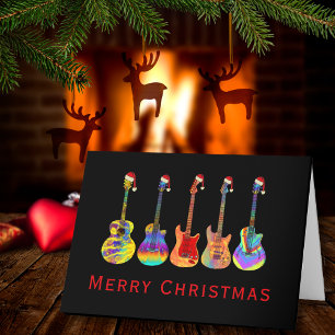Cartes Pour Fêtes Annuelles Guitare Joyeux Noël Funny Musique psychédélique