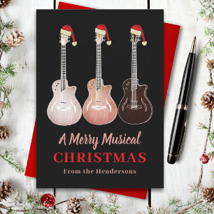 Cartes Pour Fêtes Annuelles Guitare Noël Joyeuse Musique Personnalisée