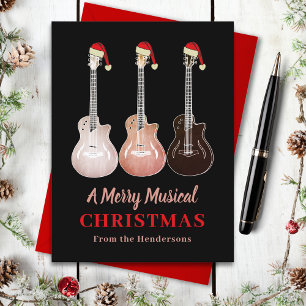 Cartes Pour Fêtes Annuelles Guitare Noël Joyeux budget musical