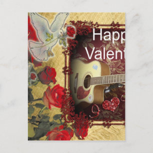 Cartes Pour Fêtes Annuelles Guitare vintage : Jour de la Saint-Valentin pour l