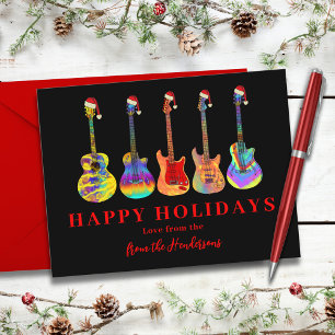Cartes Pour Fêtes Annuelles Guitares de Noël Personnalisées