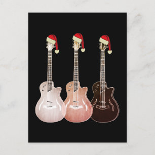 Cartes Pour Fêtes Annuelles Guitares électriques de Noël vintage festives rétr