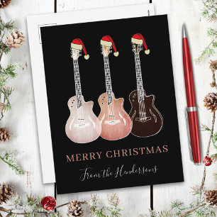 Cartes Pour Fêtes Annuelles Guitares rustiques joyeux noël Personnalisé
