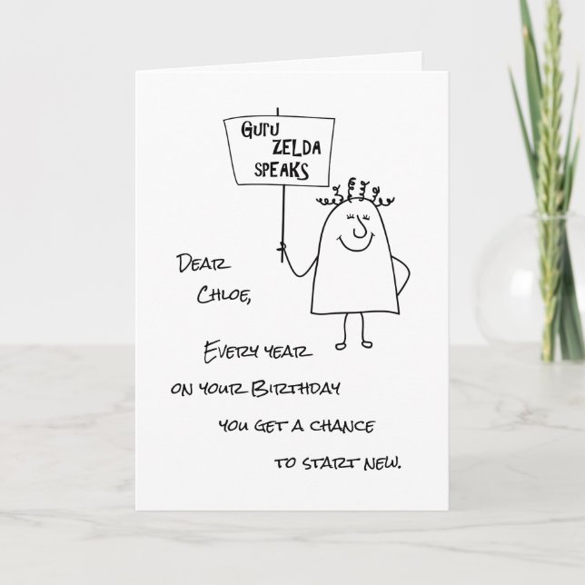 Cartes Pour Fêtes Annuelles Guru Zelda prononce un joyeux voeux pour le nouvel (Devant)