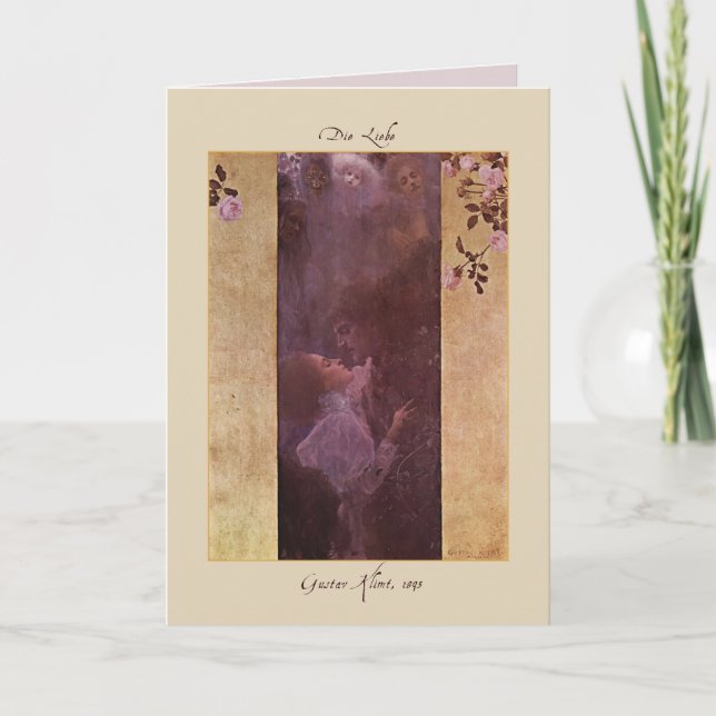 Cartes Pour Fêtes Annuelles Gustav Klimt L'Amour 1895 (Devant)