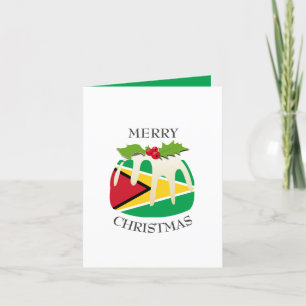 Cartes Pour Fêtes Annuelles GUYANA FLAG   Pudding de Noël   Festif