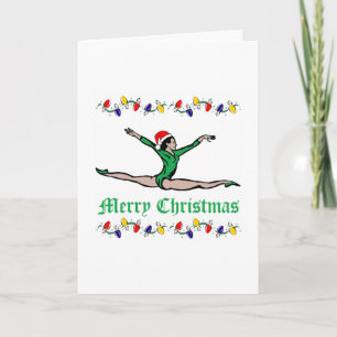 Cartes Pour Fêtes Annuelles Gymnast Joyeux feux de Noël