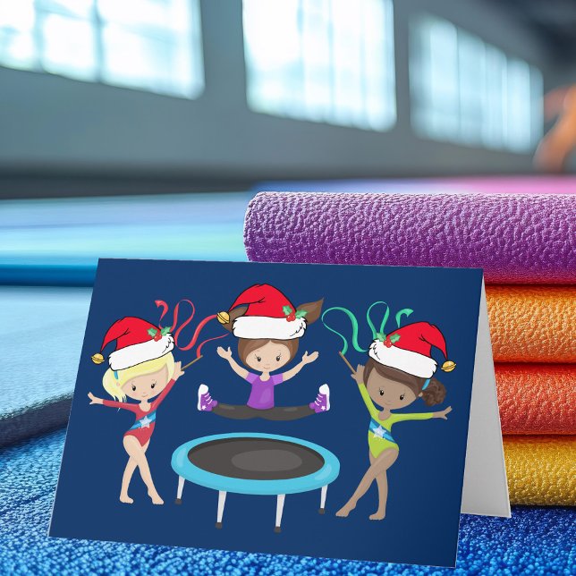 Cartes Pour Fêtes Annuelles Gymnastique de Noël Gymnaste Girls (Créateur téléchargé)