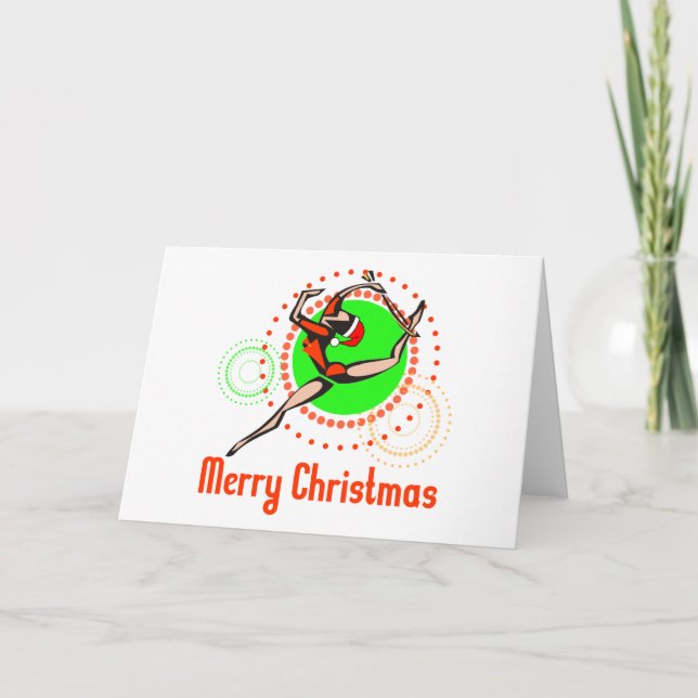 Cartes Pour Fêtes Annuelles Gymnastique rythmique Joyeux Noël (Devant)