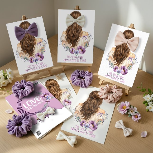 Cartes Pour Fêtes Annuelles Hair Clip & Scrunchie Display Card  Floral Boutiqe (hair clip display cards )