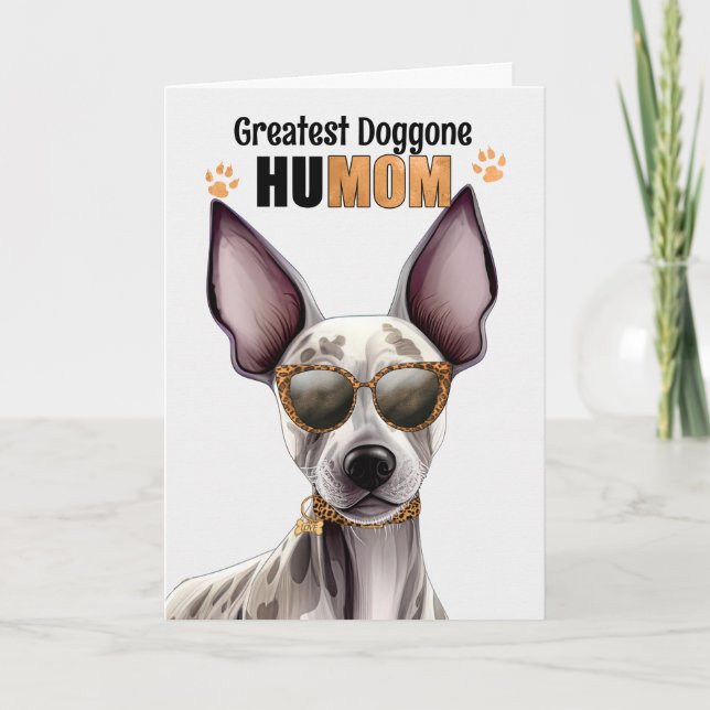 Cartes Pour Fêtes Annuelles Hairless Terrier Dog Best HuMOM Jour des Mères (Devant)